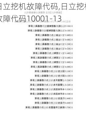 日立挖机故障代码,日立挖机故障代码10001-13