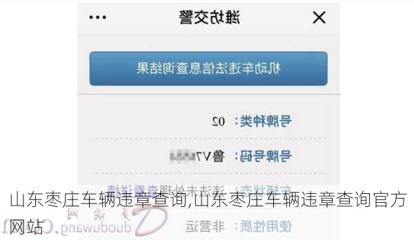 山东枣庄车辆违章查询,山东枣庄车辆违章查询官方网站