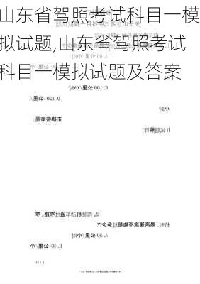 山东省驾照考试科目一模拟试题,山东省驾照考试科目一模拟试题及答案