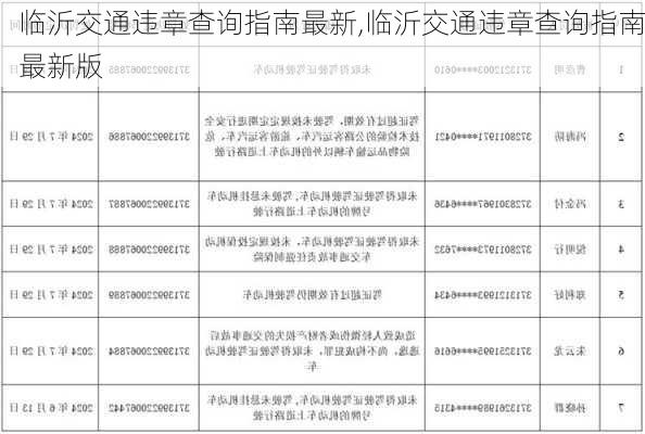 临沂交通违章查询指南最新,临沂交通违章查询指南最新版