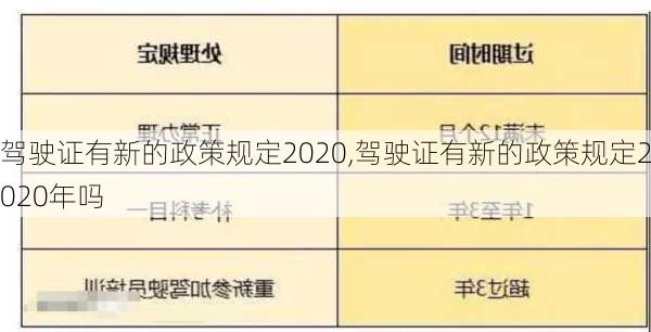 驾驶证有新的政策规定2020,驾驶证有新的政策规定2020年吗