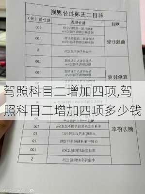 驾照科目二增加四项,驾照科目二增加四项多少钱