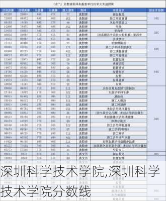 深圳科学技术学院,深圳科学技术学院分数线