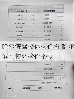 哈尔滨驾校体检价格,哈尔滨驾校体检价格表