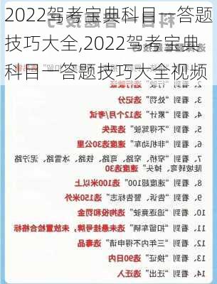 2022驾考宝典科目一答题技巧大全,2022驾考宝典科目一答题技巧大全视频