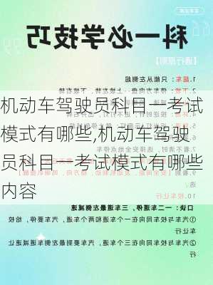 机动车驾驶员科目一考试模式有哪些,机动车驾驶员科目一考试模式有哪些内容