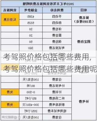 考驾照价格包括哪些费用,考驾照价格包括哪些费用呢